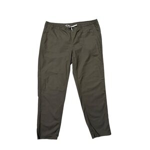 Vuori Mens Ripstop Pant XL Dark Oregano Olive Green Elastic Waist Cotton V412